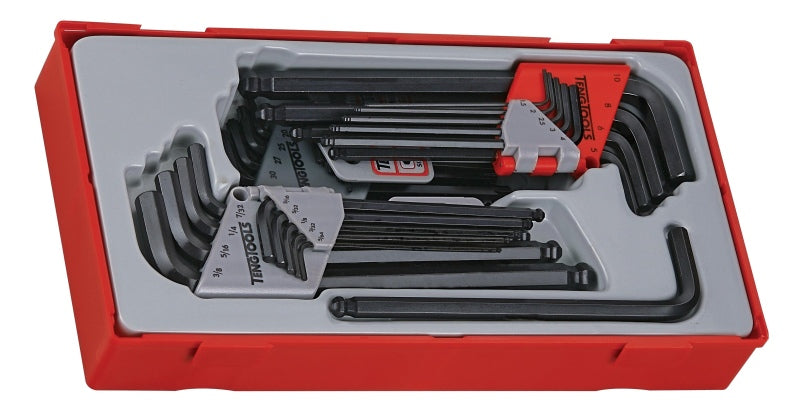 Teng Tools - TNG-128250107 - Set 28 Chei Imbus Hexagonale și Torx cu Insert pentru Căruciorul de Atelier